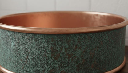 Round Hand-Hammered Copper Vessel Sink