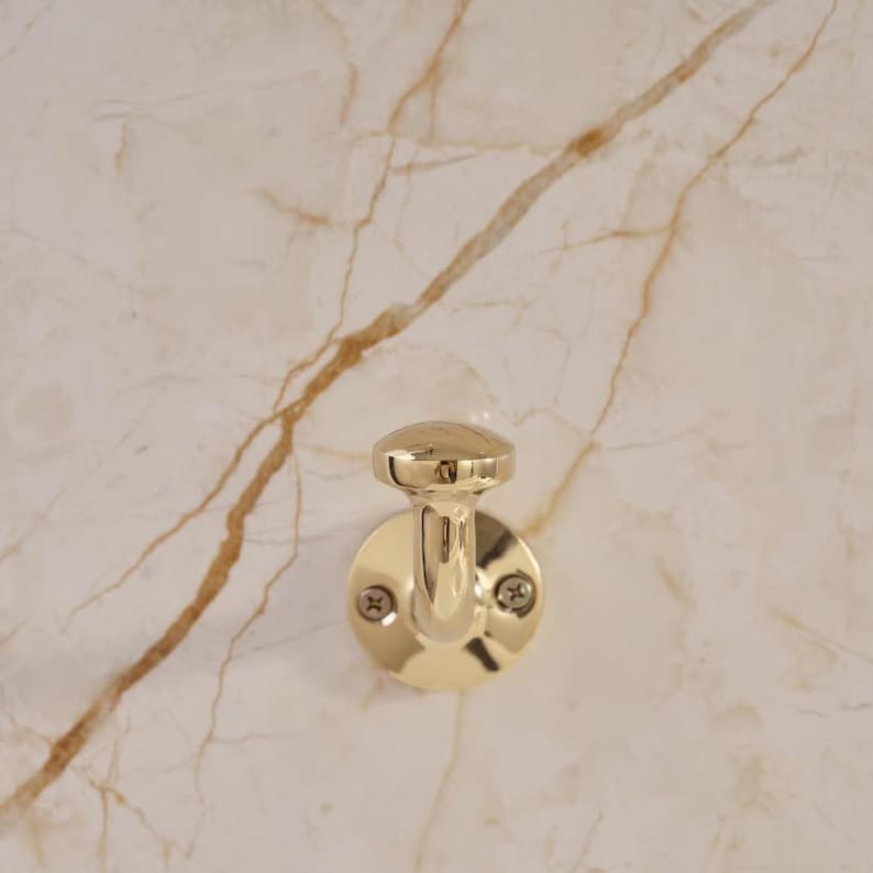 Unlacquered Solid Brass Wall Hooks