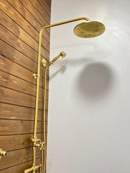 Handcrafted Industrial Brass Shower System