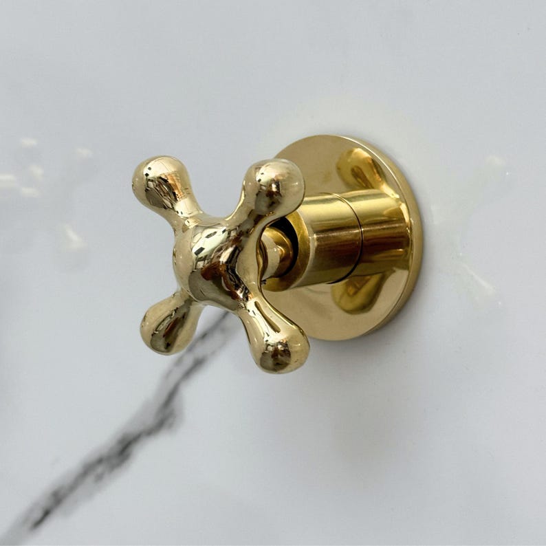 Unlacquered Brass Round Shower System