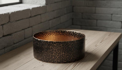 Round Hand-Hammered Vessel Sink