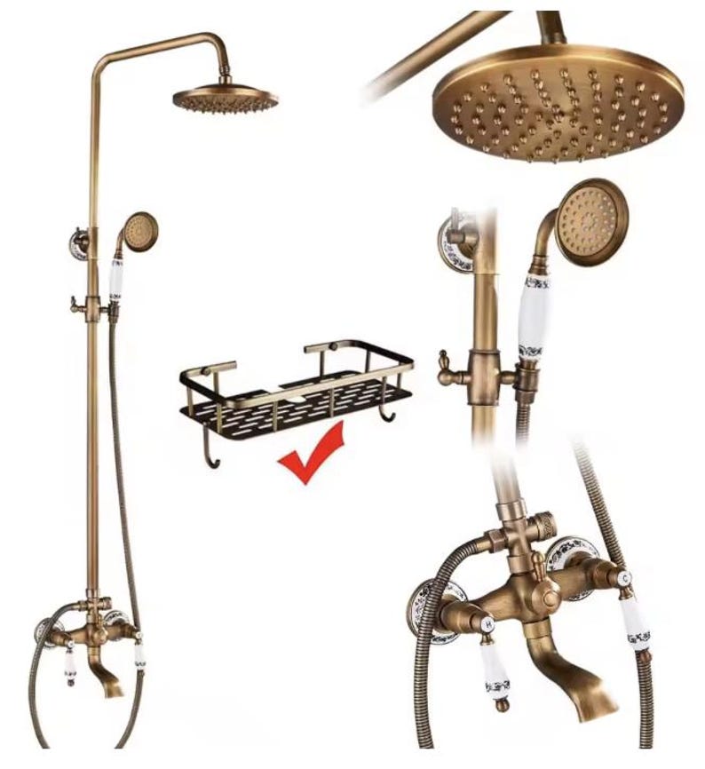 High-Arch Gooseneck Brass Shower Head