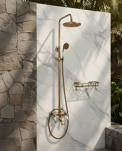 High-Arch Gooseneck Brass Shower Head