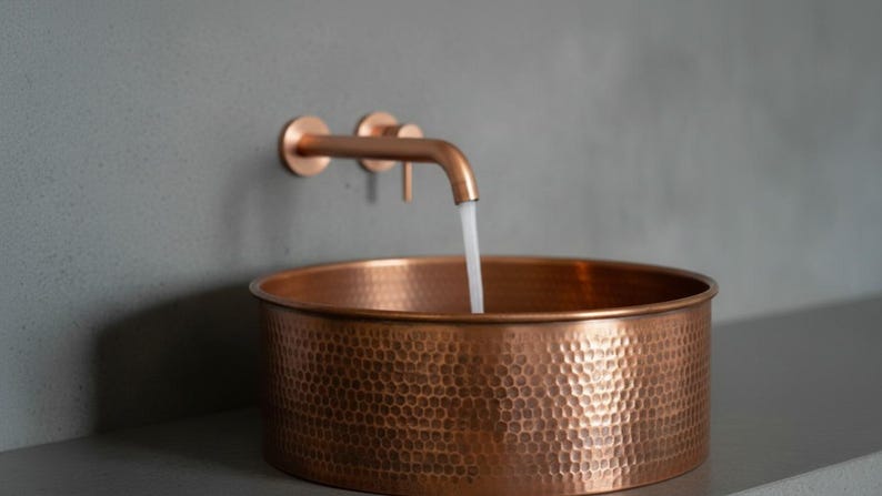 Hammered Copper Vessel Sink