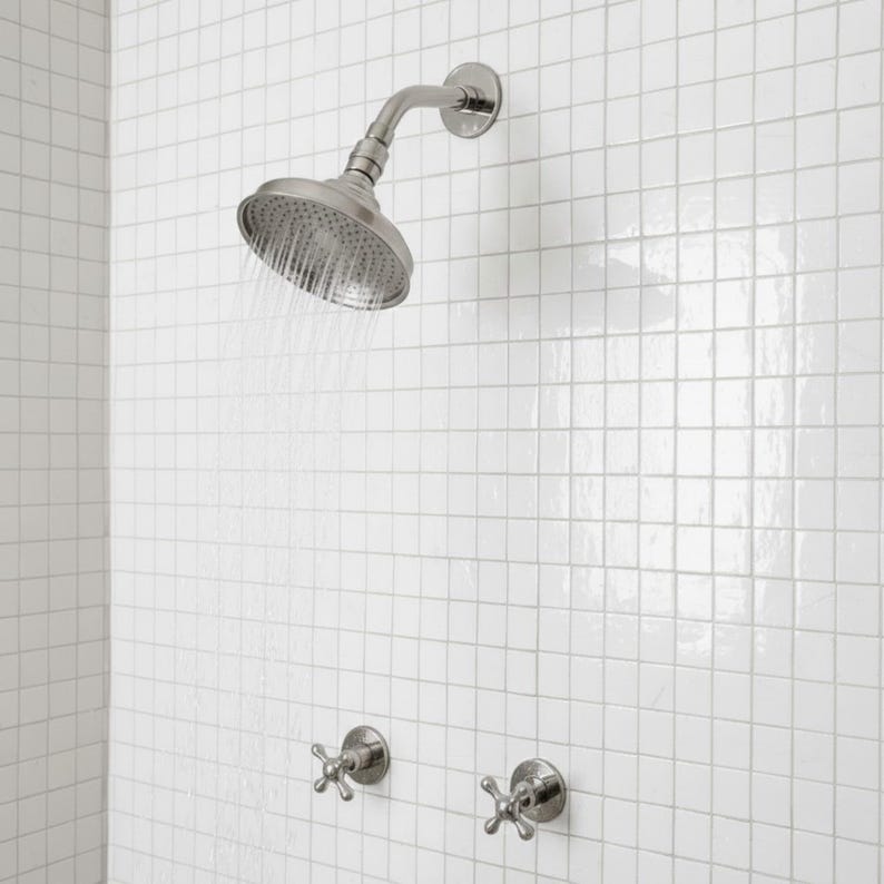 Traditional Brushed Nickel Rain Shower Set