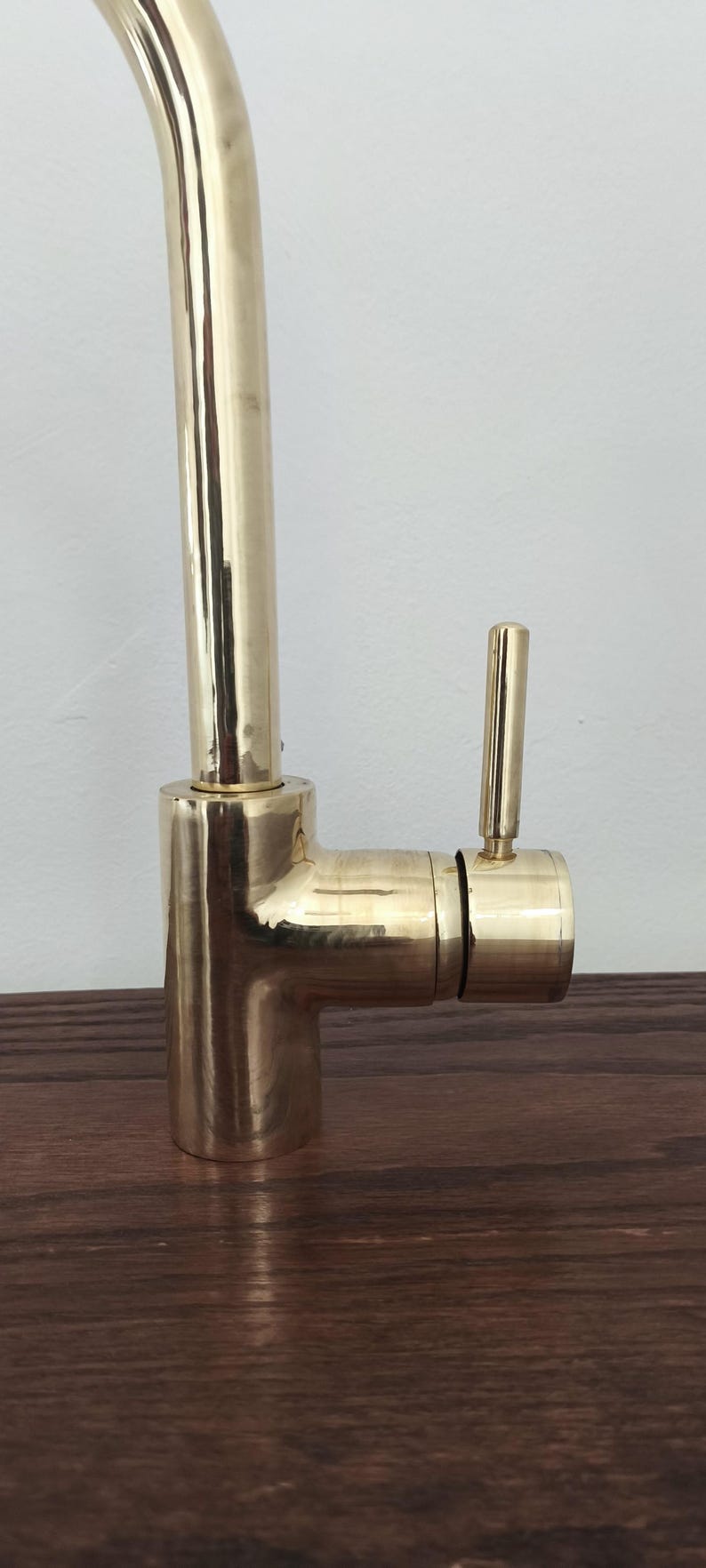 Unlacquered Brass Single-Hole Kitchen Faucet