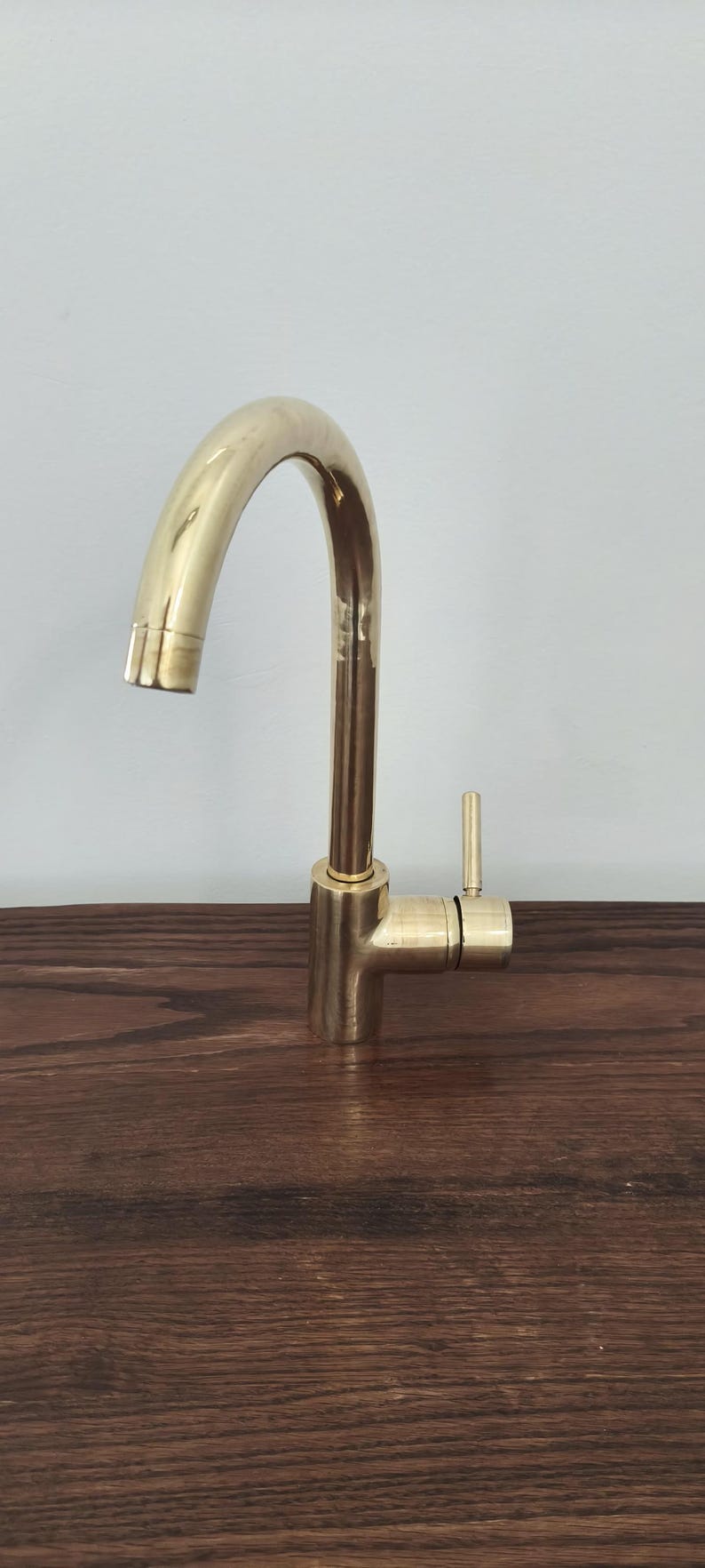 Unlacquered Brass Single-Hole Kitchen Faucet