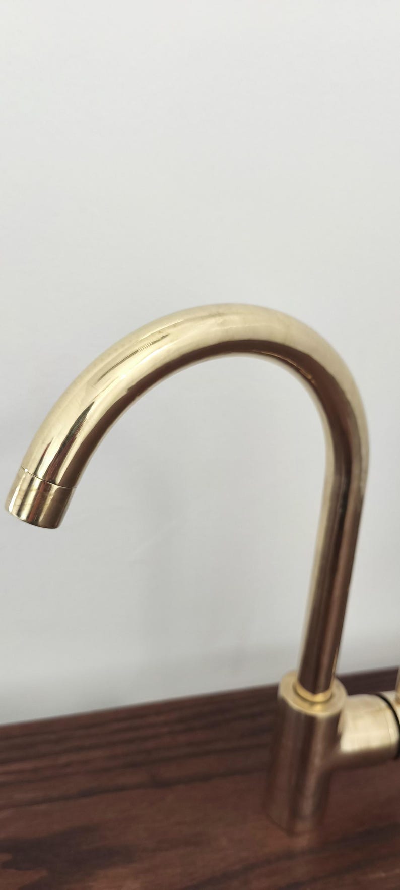 Unlacquered Brass Single-Hole Kitchen Faucet