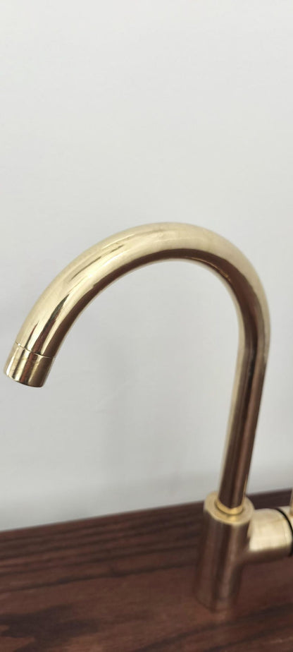 Unlacquered Brass Single-Hole Kitchen Faucet