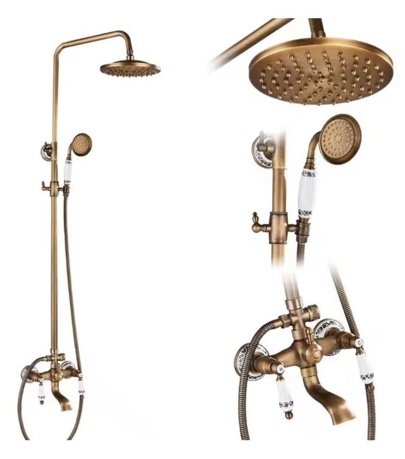 High-Arch Gooseneck Brass Shower Head