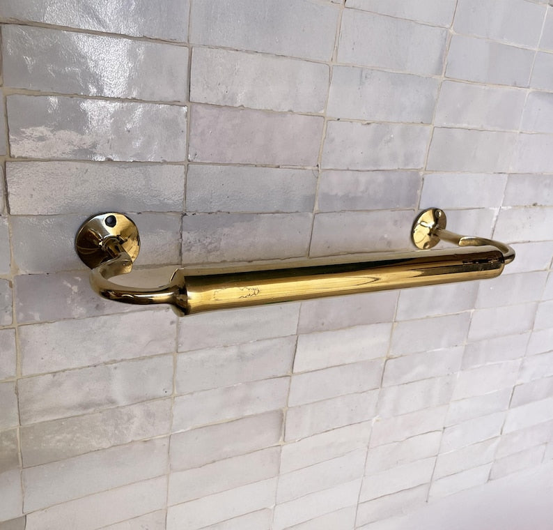 Handcrafted Vintage Wall-Mounted Towel Rail for Luxury Bathrooms