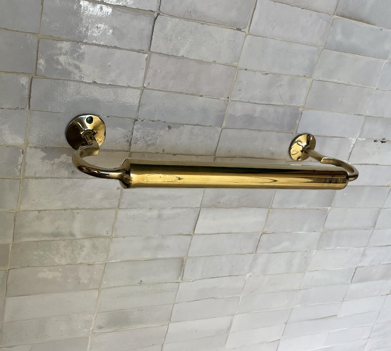 Handcrafted Vintage Wall-Mounted Towel Rail for Luxury Bathrooms