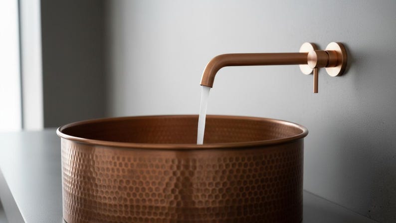 Hammered Copper Vessel Sink