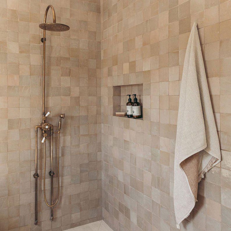 Antique Brass Exposed Shower System