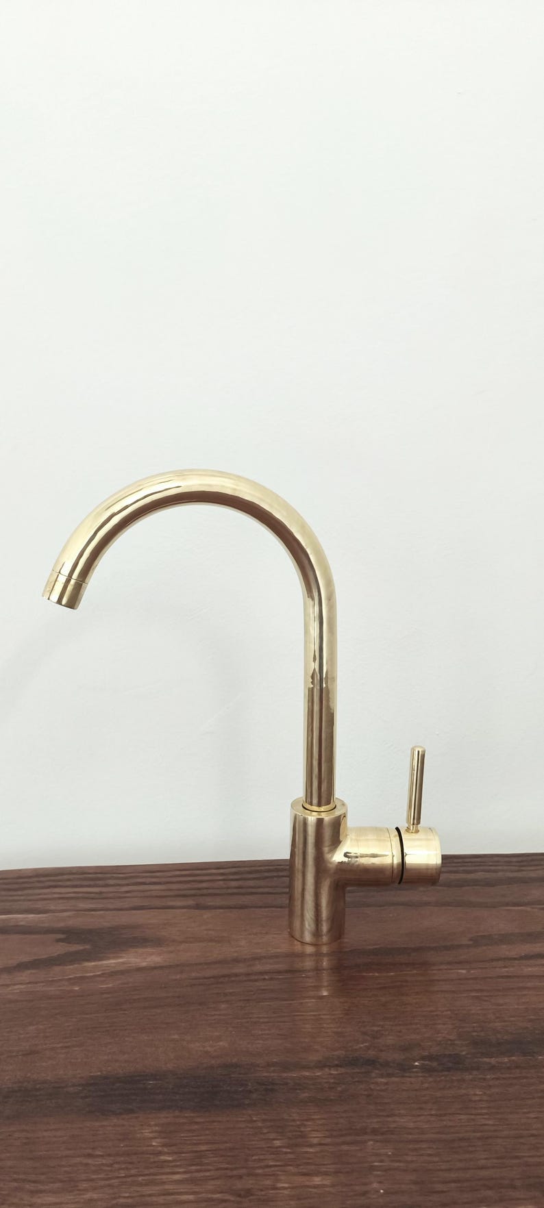 Unlacquered Brass Single-Hole Kitchen Faucet