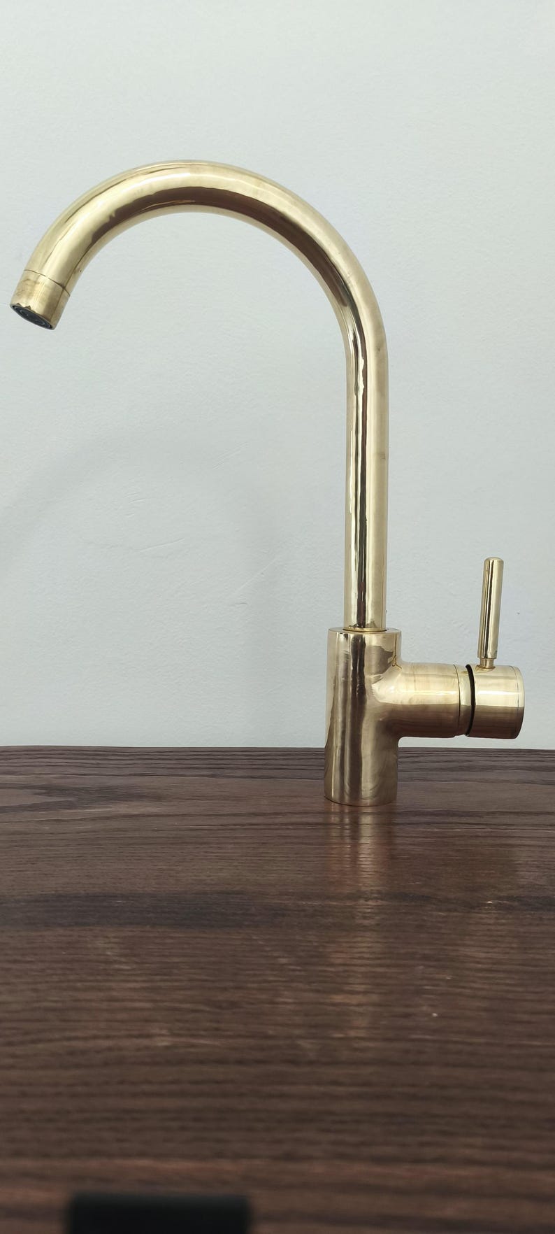 Unlacquered Brass Single-Hole Kitchen Faucet