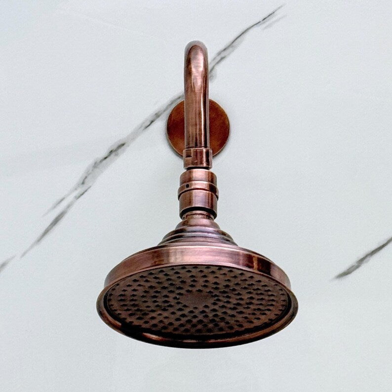 Handcrafted Unlacquered Solid Brass Shower Head