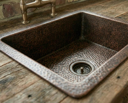 Hand-Hammered Antique Copper Inset Sink