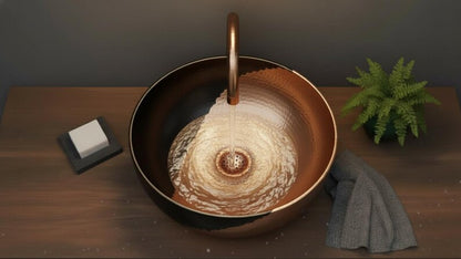Two-Tone Hammered Copper Vessel Sink