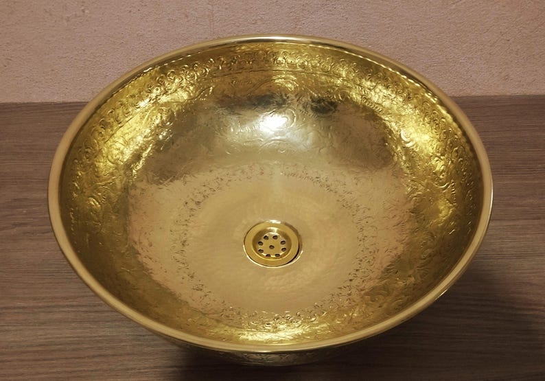 Handmade Engraved Bronze Sink