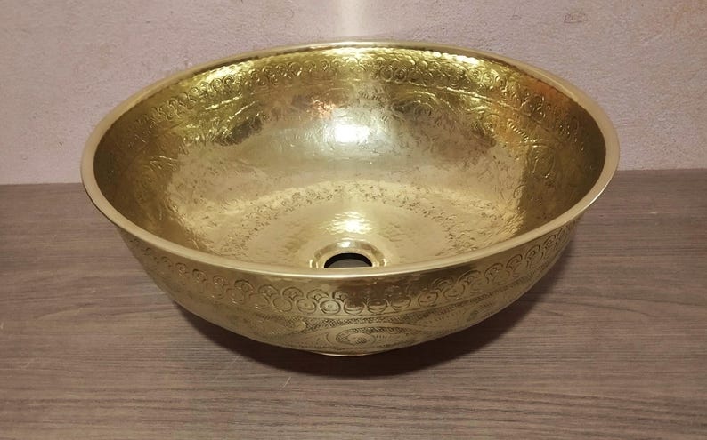 Handmade Engraved Bronze Sink