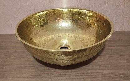 Handmade Engraved Bronze Sink