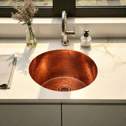 Artisan Hammered Copper Undermount Vessel Sink