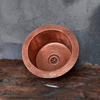 Artisan Hammered Copper Undermount Vessel Sink