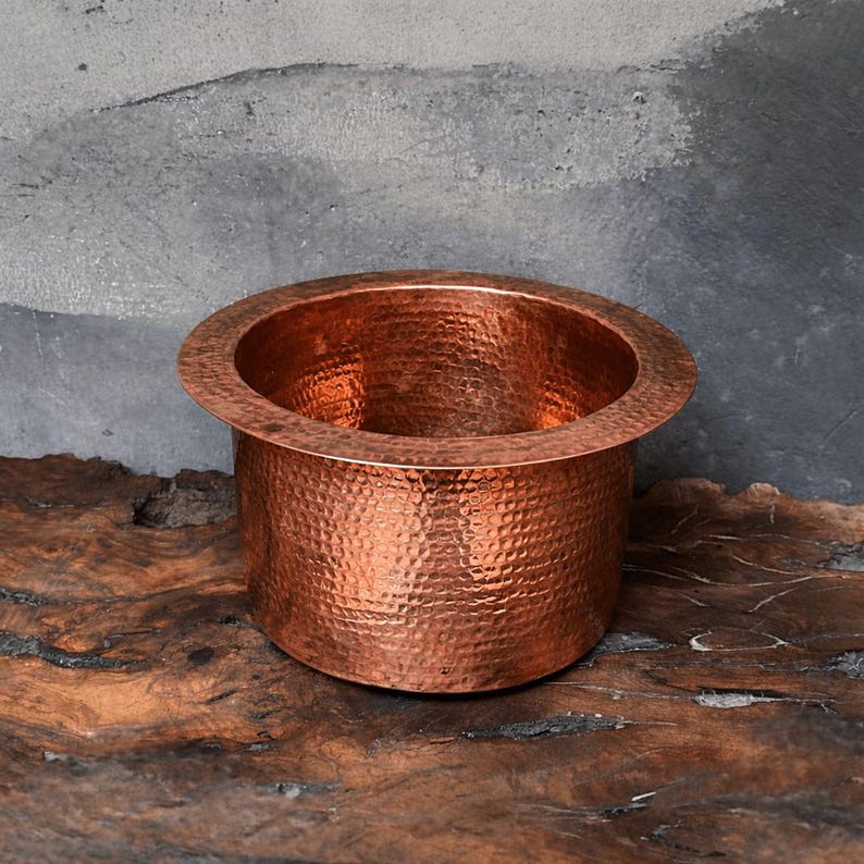 Artisan Hammered Copper Undermount Vessel Sink