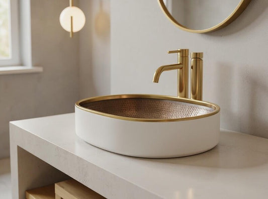 Modern Oval Vessel Sink in Matte White.