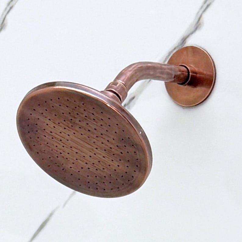 Handcrafted Unlacquered Brass Shower System