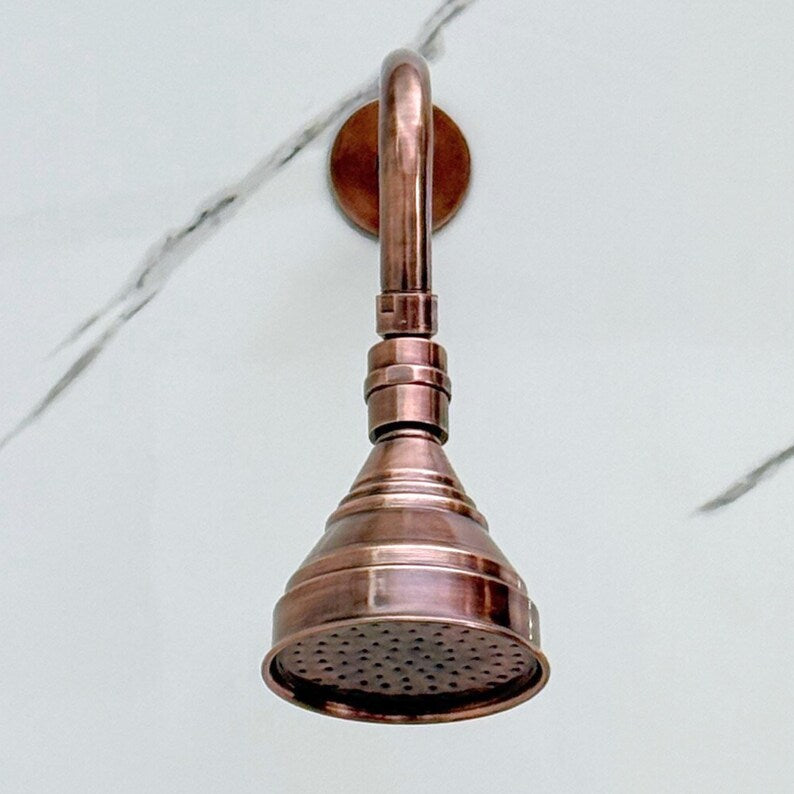 Handcrafted Unlacquered Solid Brass Shower Head