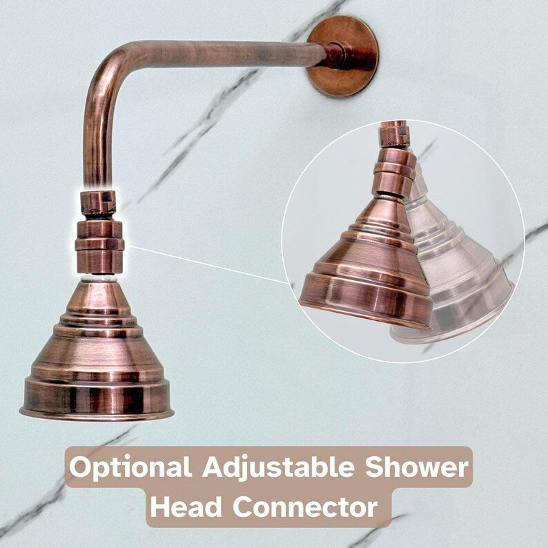 Handcrafted Unlacquered Solid Brass Shower Head