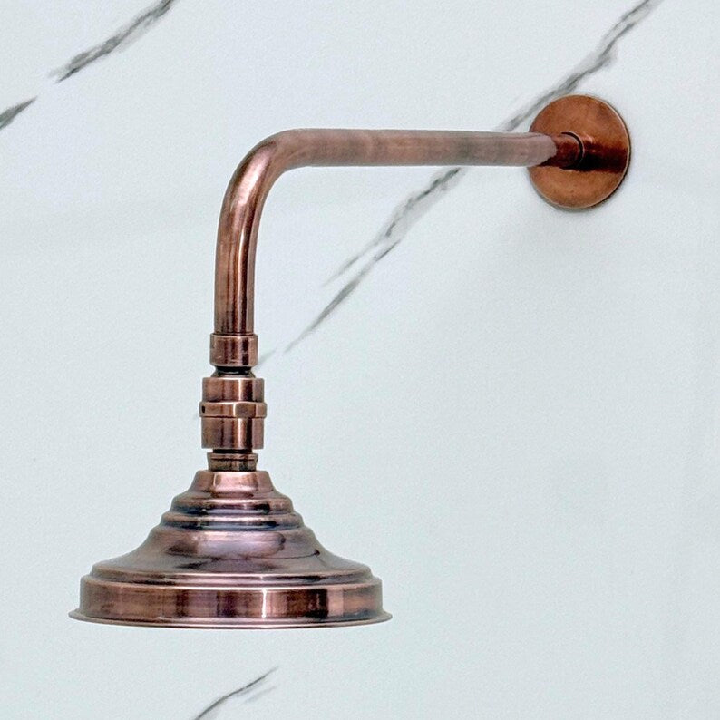 Handcrafted Unlacquered Solid Brass Shower Head