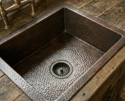 Hand-Hammered Antique Copper Inset Sink