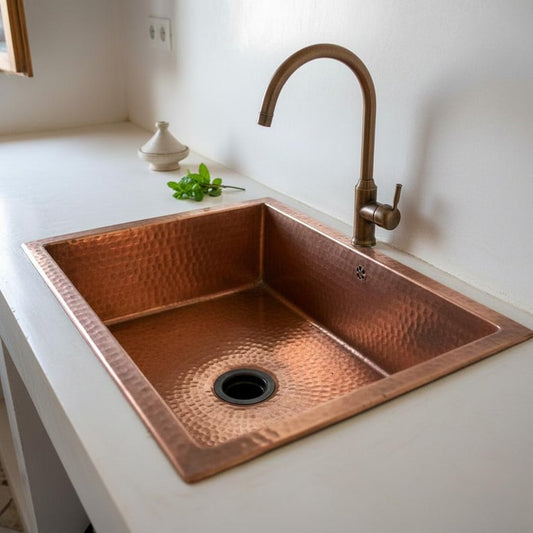 Hammered Antique Copper Farmhouse Sink