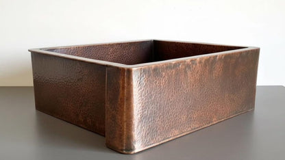Hand-Hammered Antique Copper Farmhouse Sink