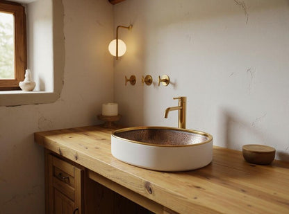 Modern Oval Vessel Sink in Matte White.