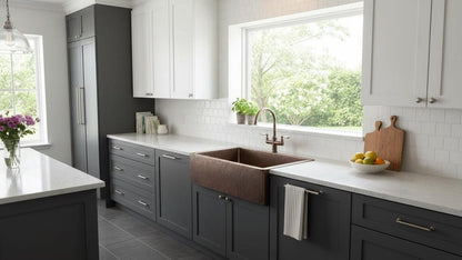 Hand-Hammered Antique Copper Farmhouse Sink