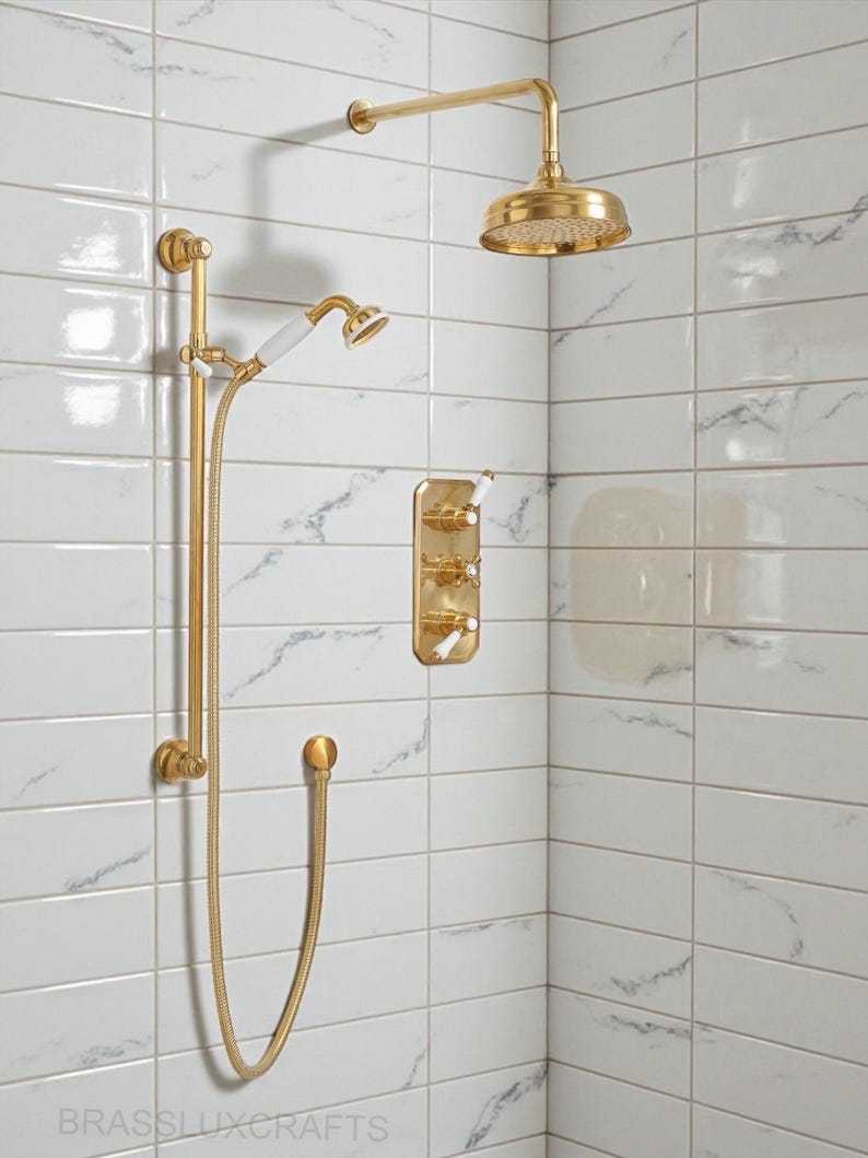 Luxury Handcrafted Solid Brass Shower System
