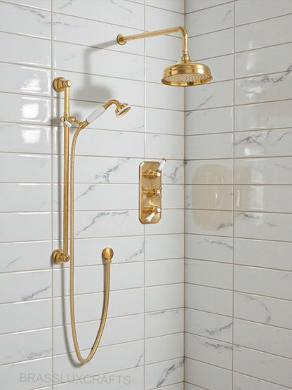 Luxury Handcrafted Solid Brass Shower System