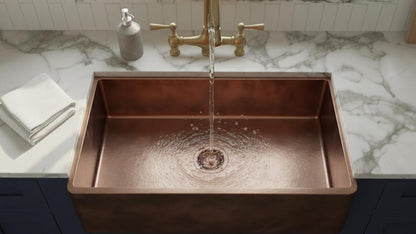 Smooth Antique Copper Farmhouse Kitchen Sink