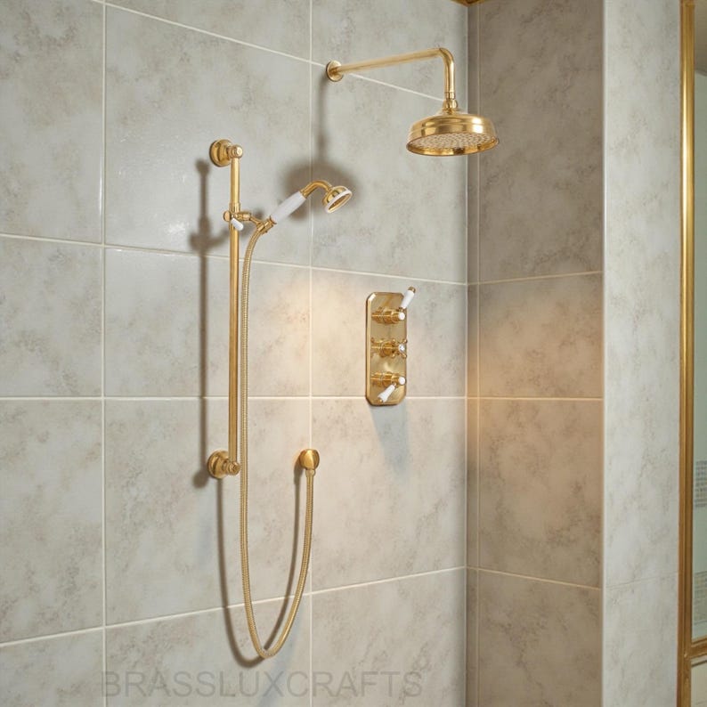 Luxury Handcrafted Solid Brass Shower System