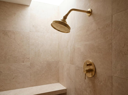 Luxury Minimalist Unlacquered Brass Shower System