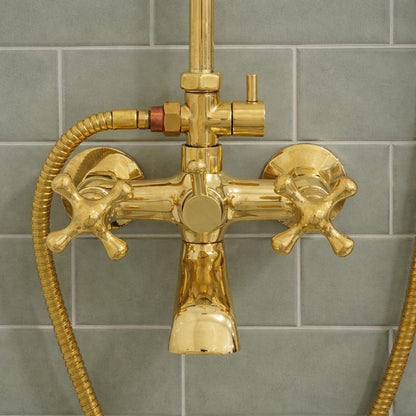 Luxury Solid Brass Exposed Shower System with Tub Spout