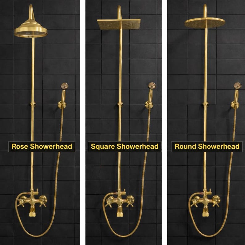 Luxury Solid Brass Exposed Shower System with Tub Spout