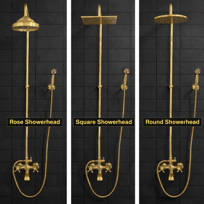 Luxury Solid Brass Exposed Shower System with Tub Spout