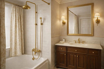 Luxury Solid Brass Exposed Shower System with Tub Spout