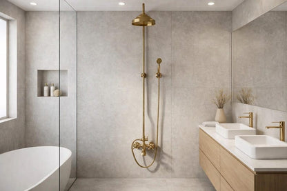 Luxury Solid Brass Exposed Shower System with Tub Spout