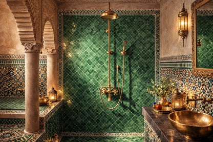 Luxury Solid Brass Exposed Shower System with Tub Spout